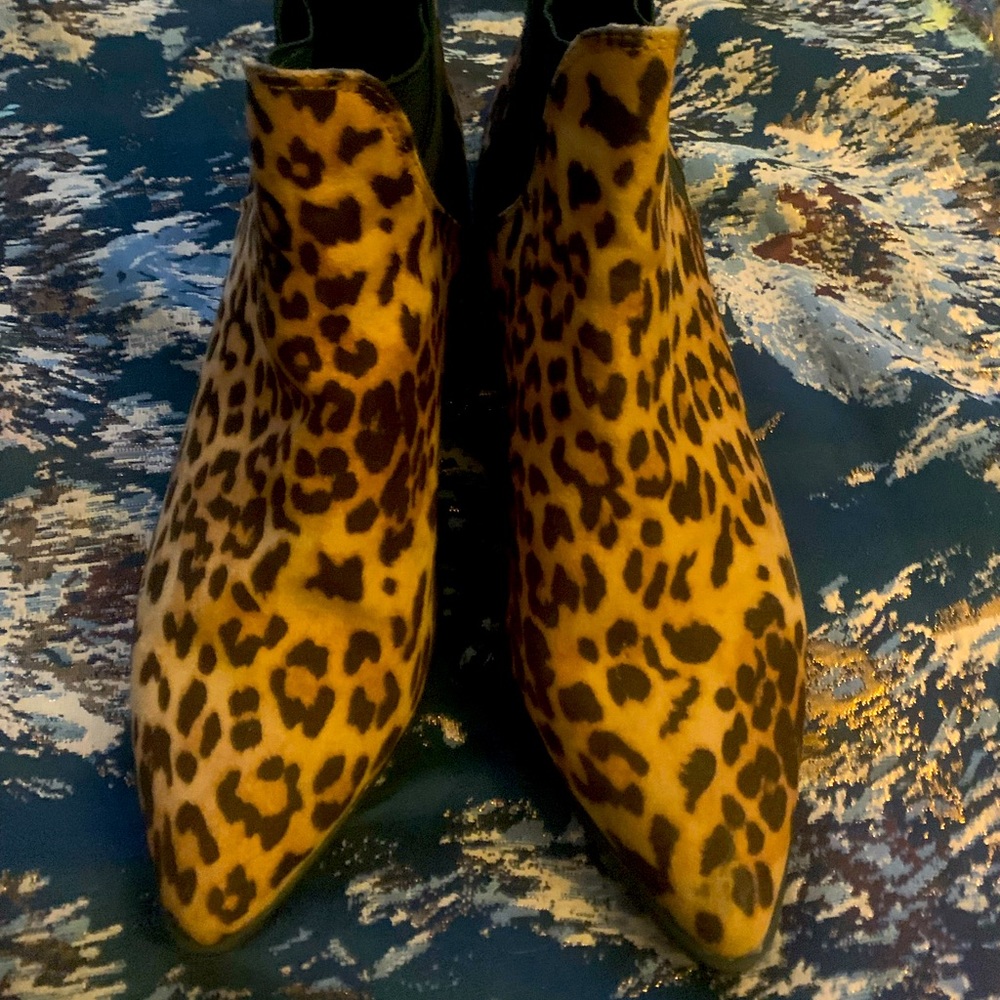 Leopard print booties